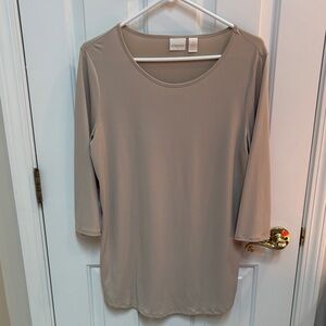Chico's Women's Beige 3/4 Sleeve TunicTop